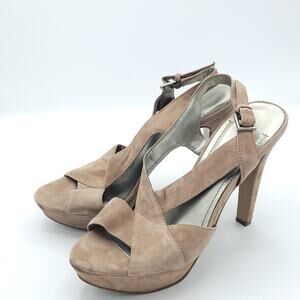 BCBG BCBGeneration PL Hasura X Taupe Sling Back High Heel women's Size 7.5